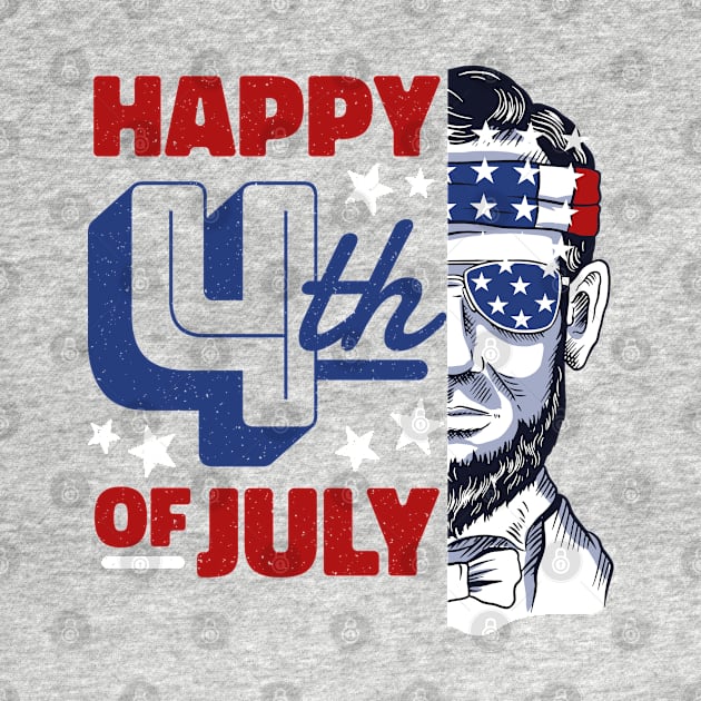 Abe Lincoln Beard Sunglasses & American Flag 4th Of July by mikels